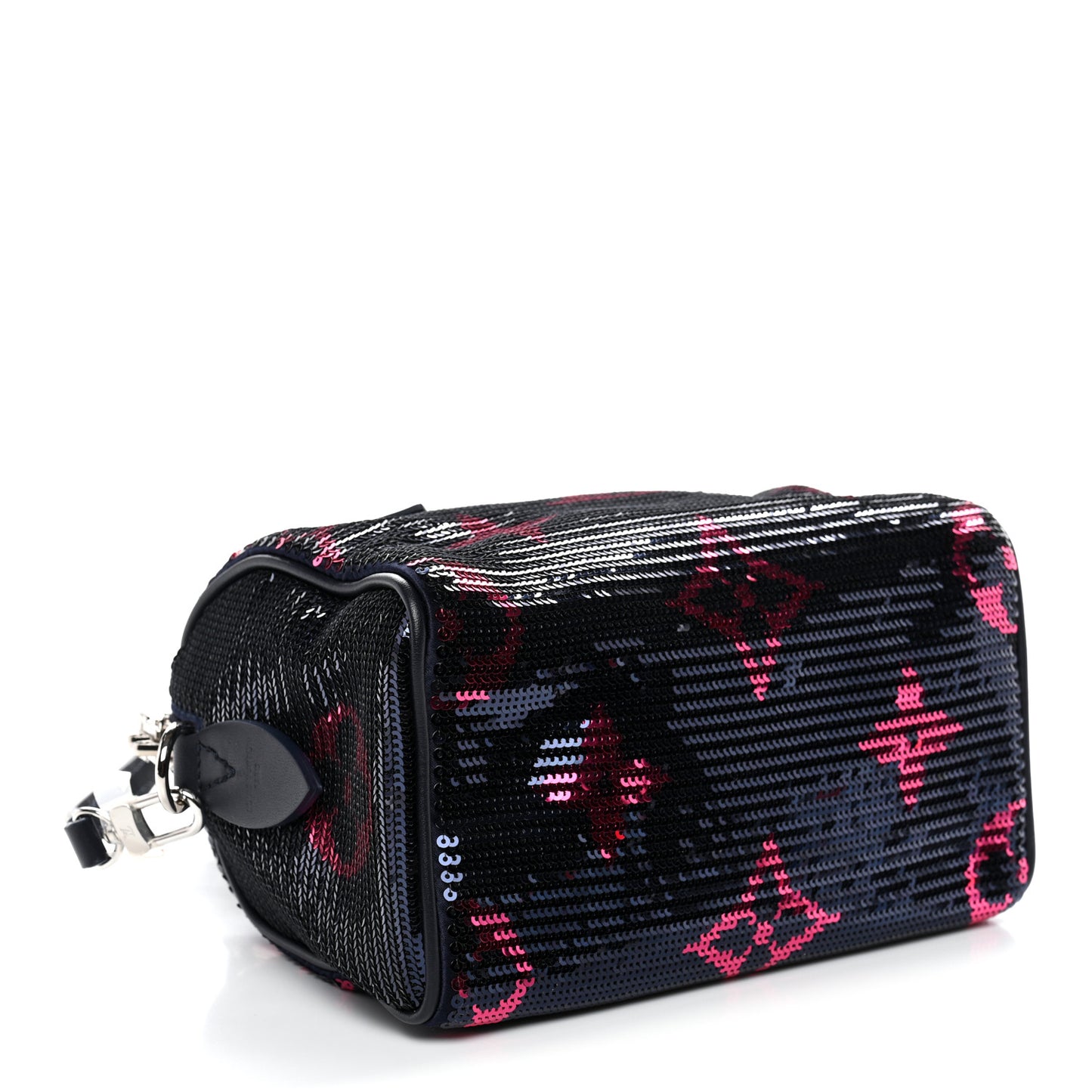 Giant Monogram Sequins Speedy Bandouliere 18 Navy Fuchsia