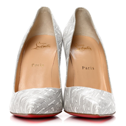 Christian Louboutin Patent Pigalle Follies 100 Pumps 40.5 White Silver 2 of 10