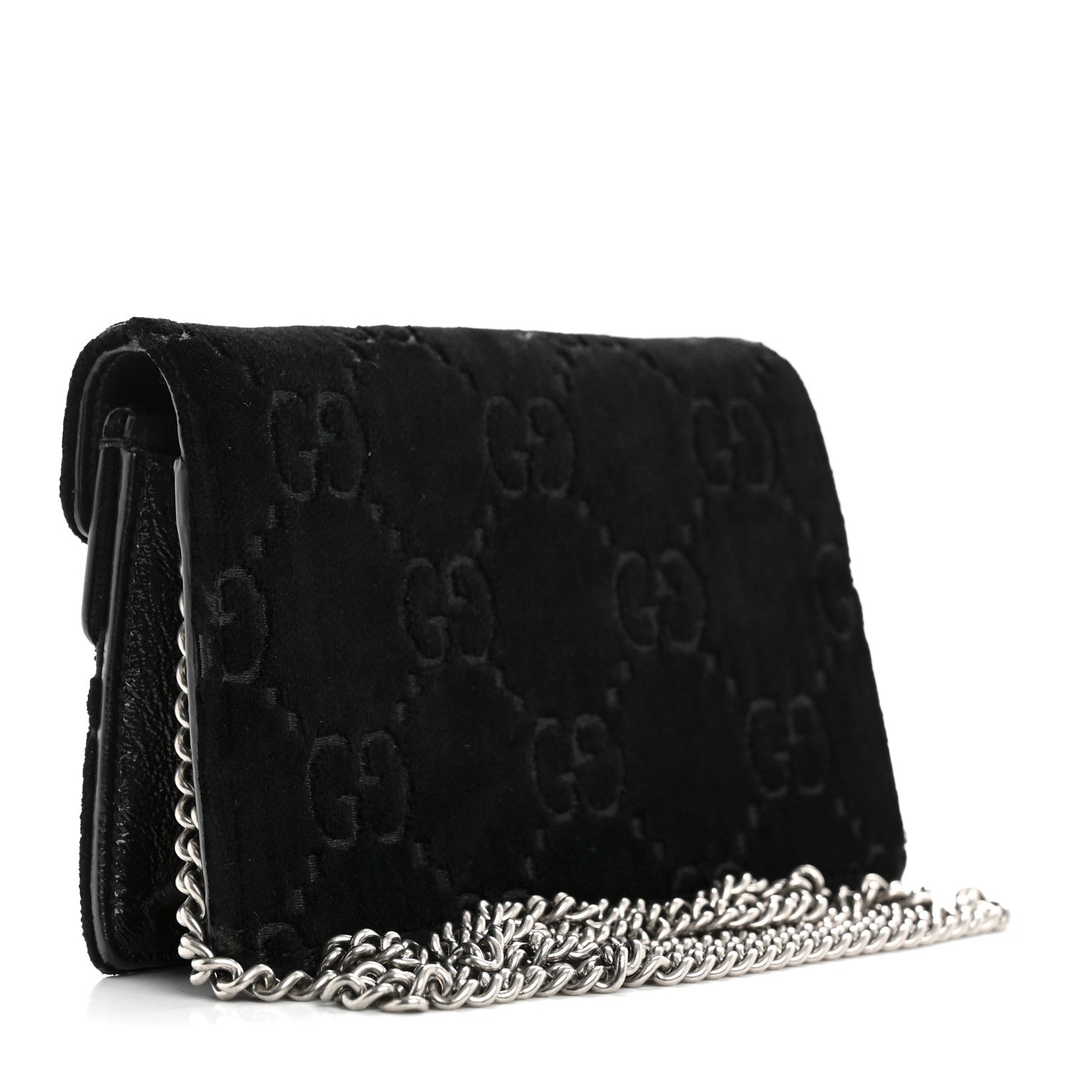 Gucci Velvet GG Monogram Super Mini Dionysus Shoulder Bag Black 2 of 14
