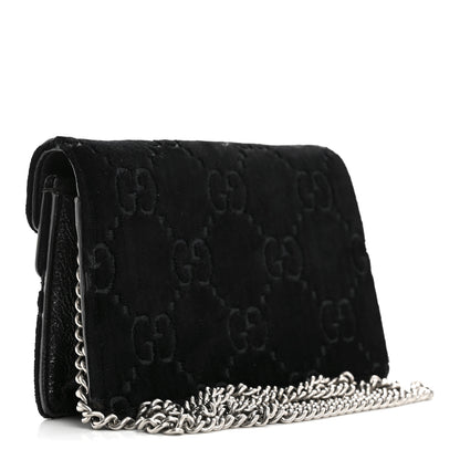 Gucci Velvet GG Monogram Super Mini Dionysus Shoulder Bag Black 2 of 14