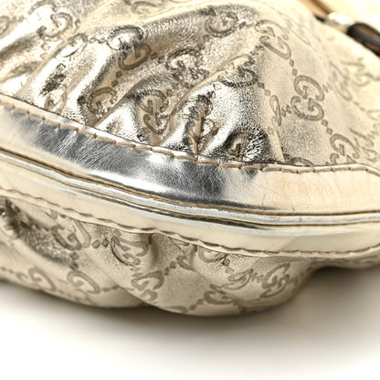 Gucci Metallic Guccissima Queen Bow Hobo Platinum 9 of 14