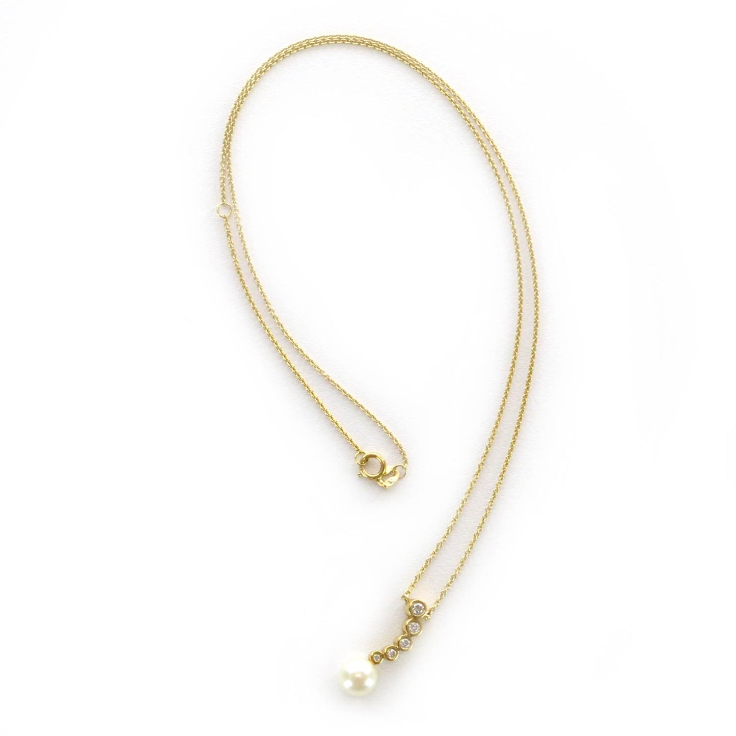 Blue Lagoon 14k Pearl Graduated Diamond Necklace