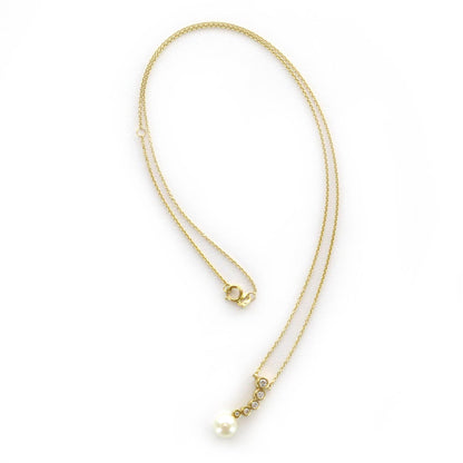 Mikimoto Blue Lagoon 14k Pearl Graduated Diamond Necklace 1 of 6