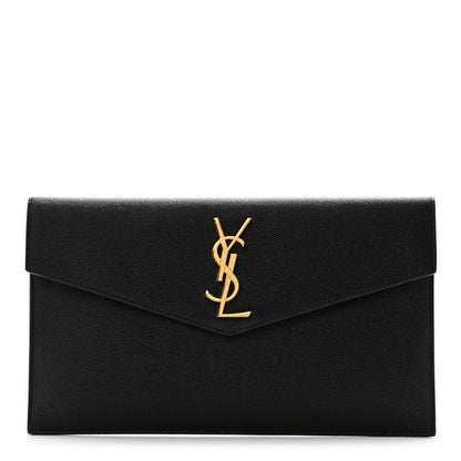 Saint Laurent SAINT LAURENT Grain De Poudre Uptown Pouch Black 1 of 7