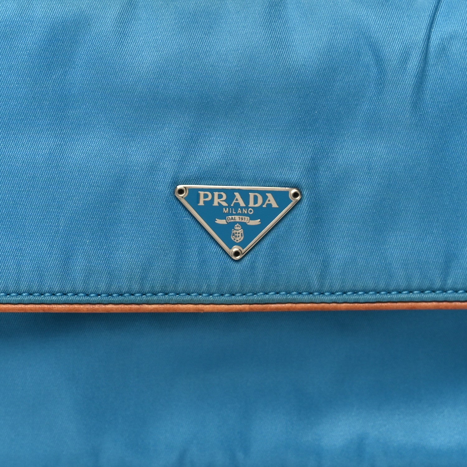 Prada Tessuto Nylon Calfskin Shoulder Bag Blue 7 of 10