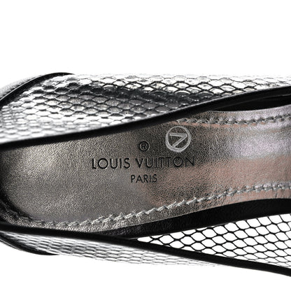 Louis Vuitton Calfskin Mesh PVC Urban Twist Pumps 36 Black 7 of 8
