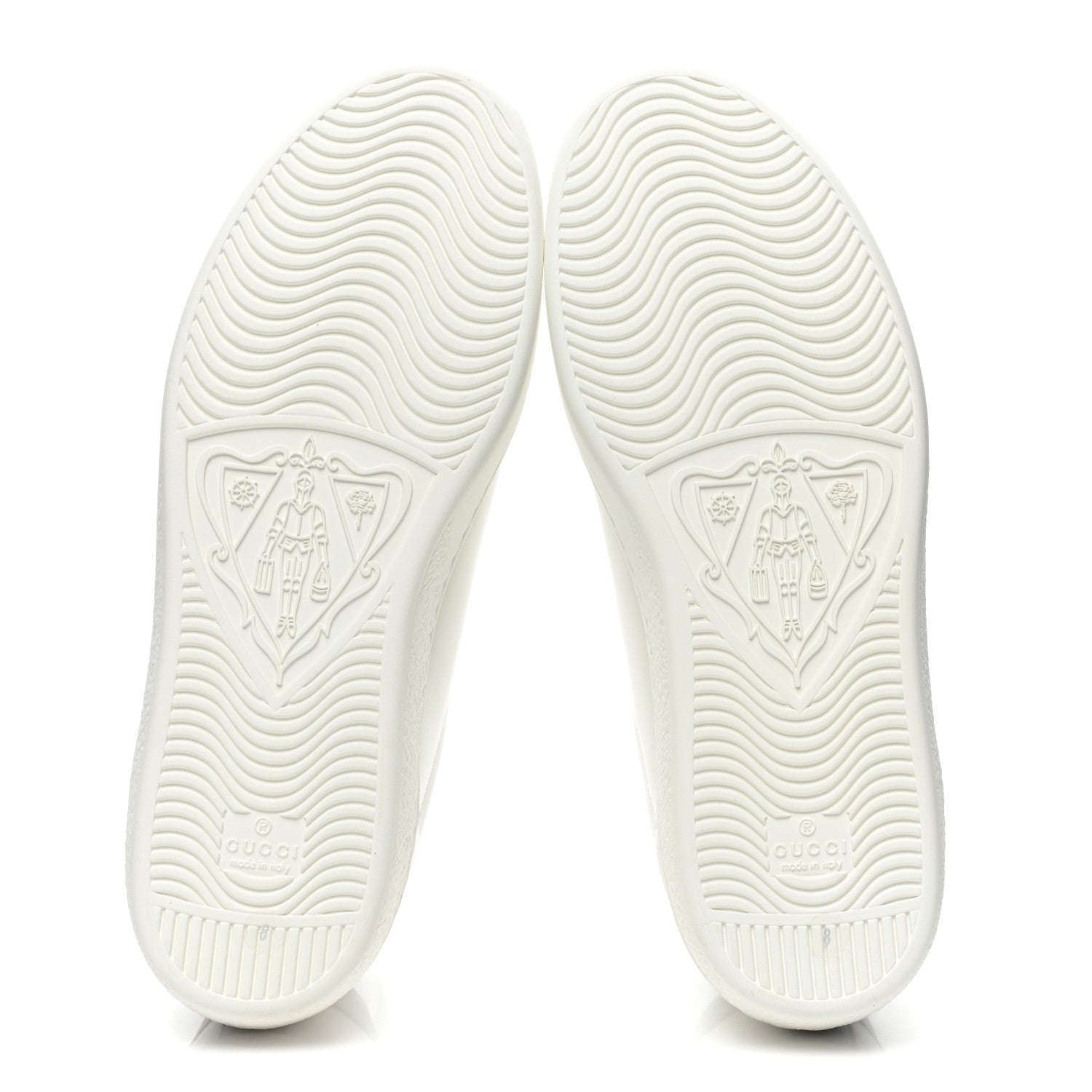 Gucci Calfskin Interlocking G Perforated Mens Ace Sneakers 8 White Grey Sky 6 of 10