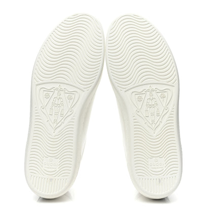 Gucci Calfskin Interlocking G Perforated Mens Ace Sneakers 8 White Grey Sky 6 of 10