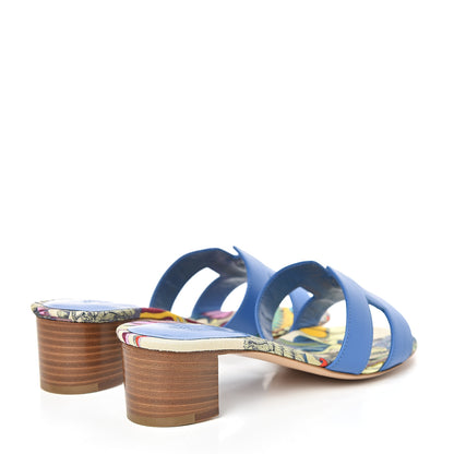 Hermes Calfskin Oasis Sandals 36 Bleu Zanzibar 4 of 8