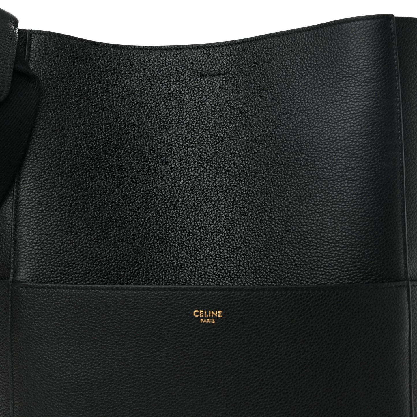 Soft Grained Calfskin Sangle Bucket Bag Black