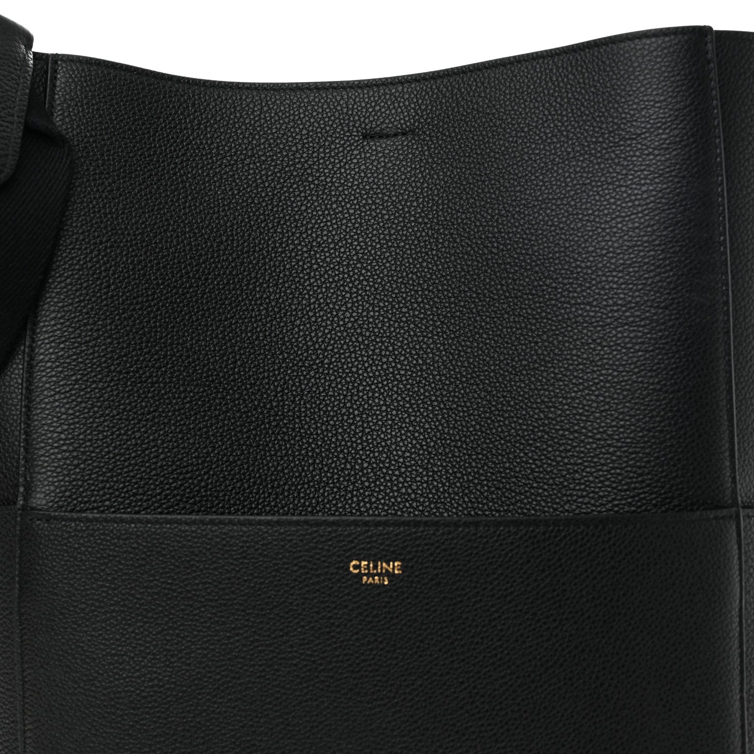 Celine Soft Grained Calfskin Sangle Bucket Bag Black 7 of 10