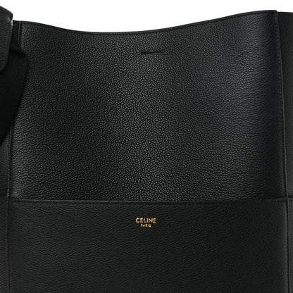 Celine Soft Grained Calfskin Sangle Bucket Bag Black 7 of 10