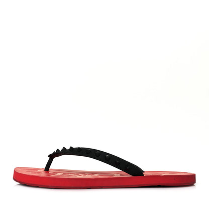 Christian Louboutin Rubber Spike Loubi Donna Flip Flop 41 Black Red 1 of 7