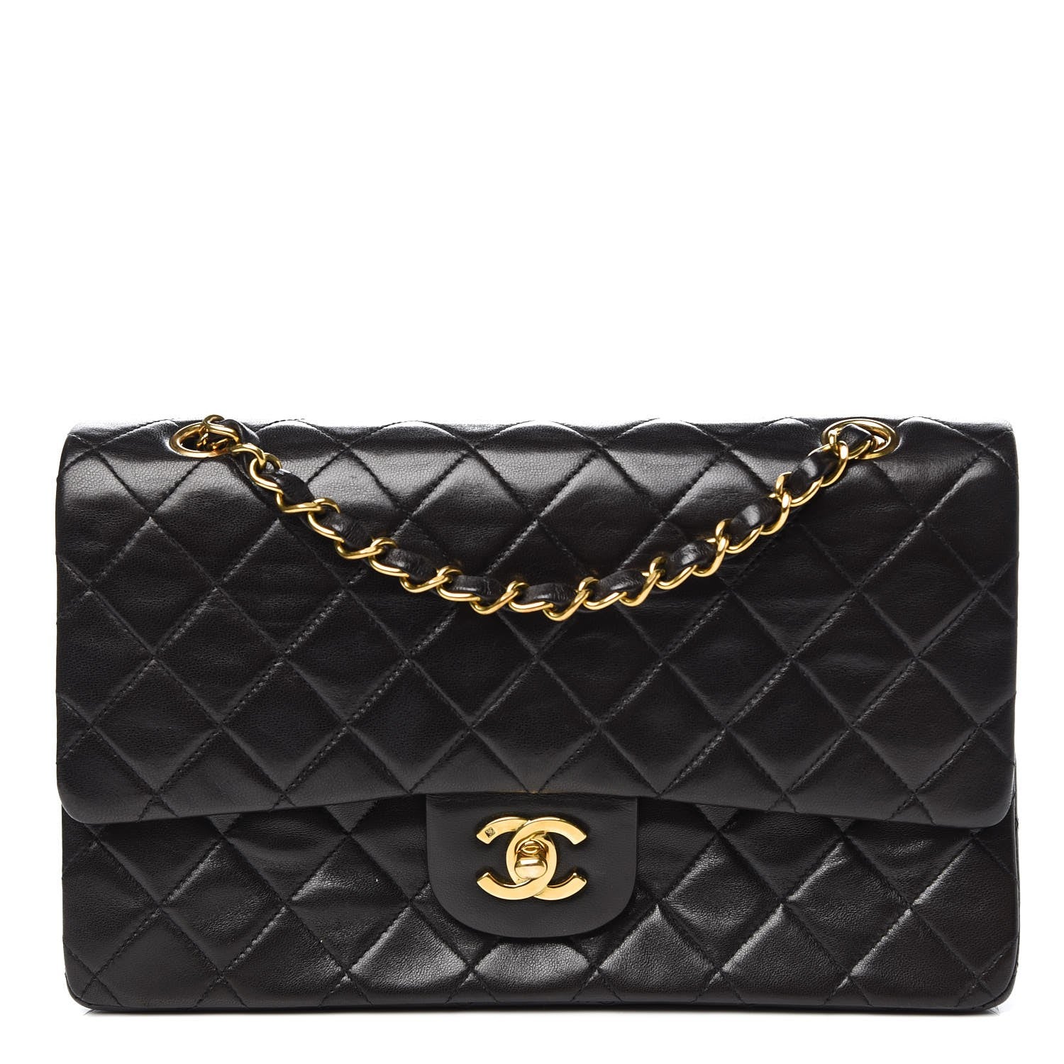 Chanel Lambskin Quilted Medium Double Flap Black 1 of 10