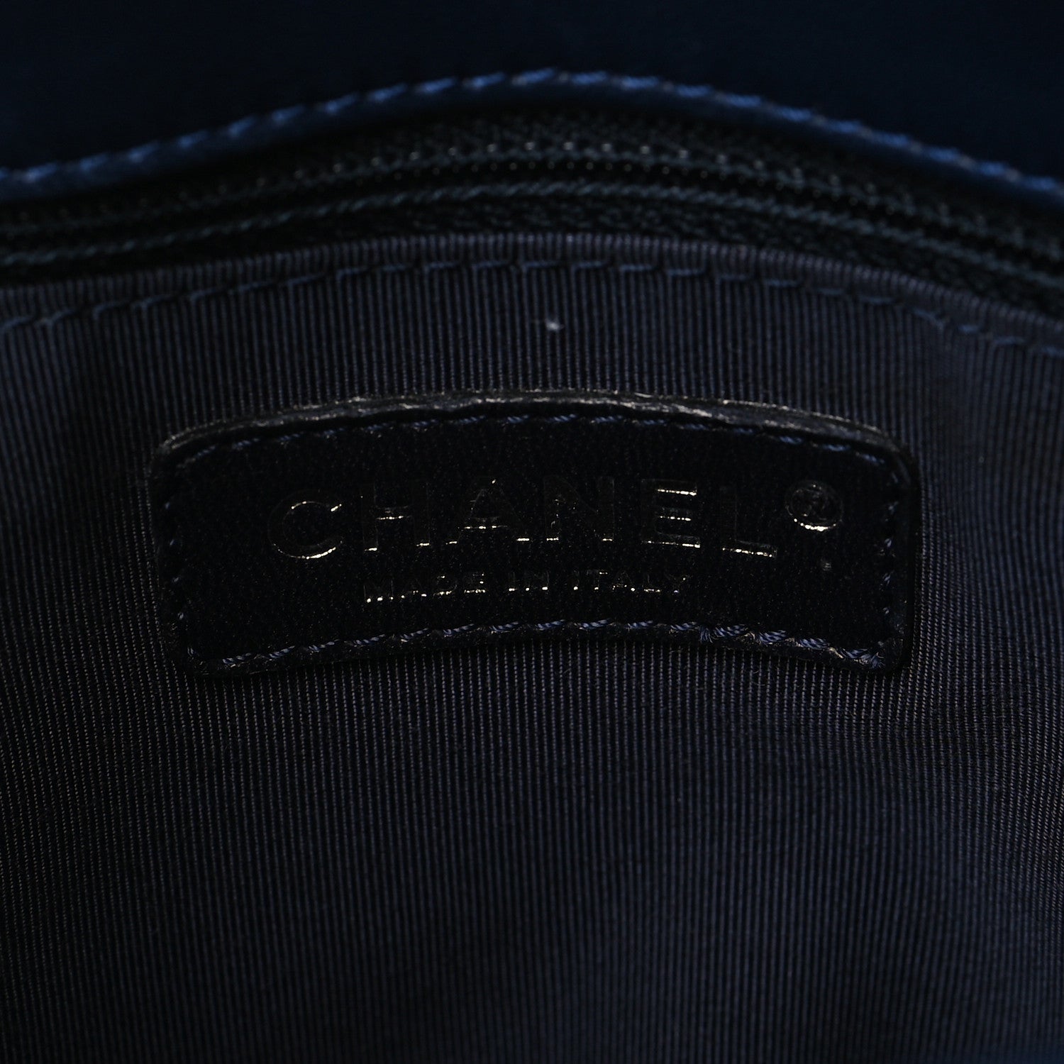 Chanel Vinyl Lipstick Ligne Tote Dark Navy Blue 6 of 8