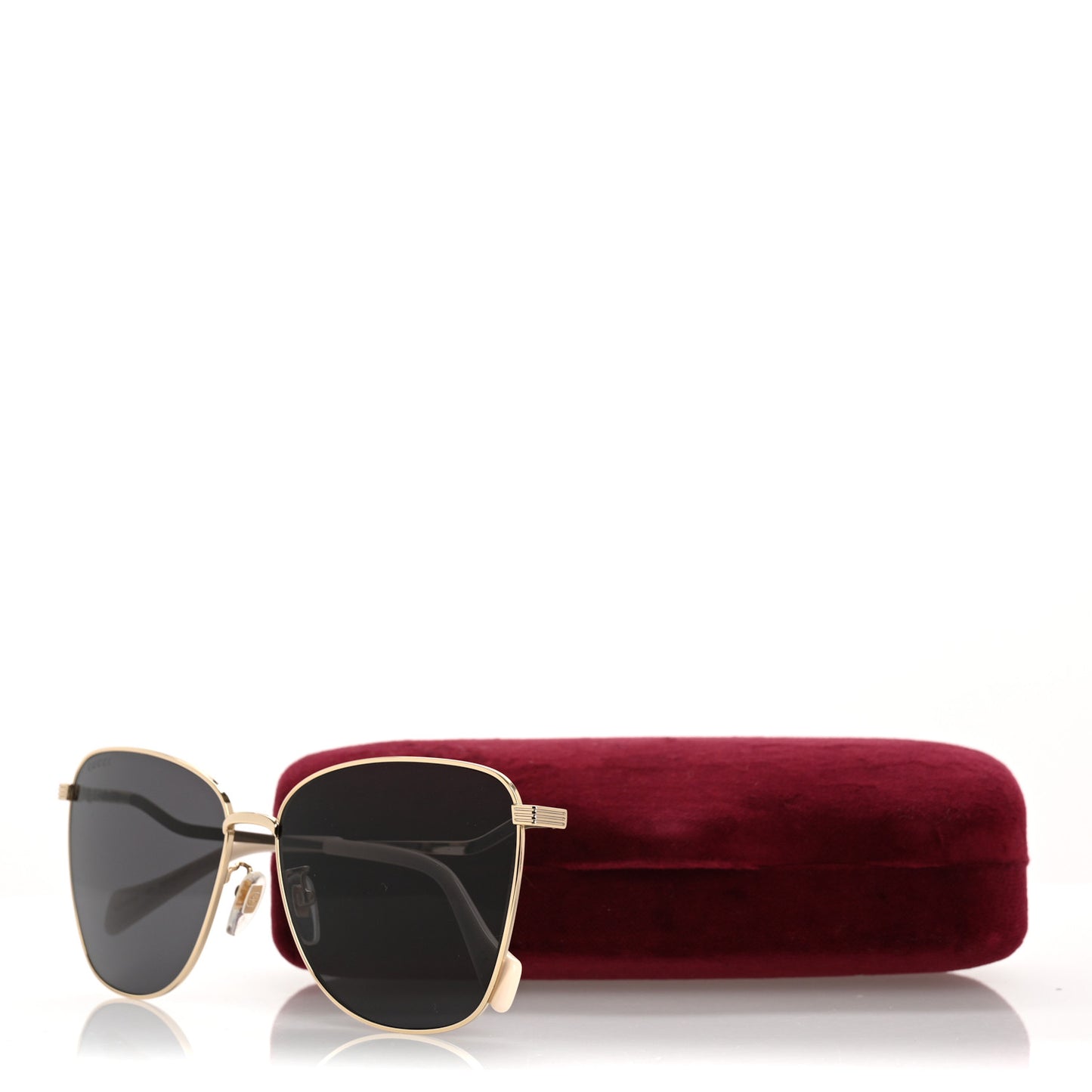 Metal Square Frame Sunglasses GG0970S Gold Grey