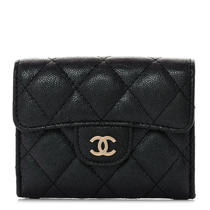 Chanel Iridescent Caviar Quilted Flap Card Holder Wallet Black 1 of 10