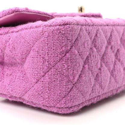 Chanel Tweed Quilted Mini Rectangular Flap Purple 9 of 10