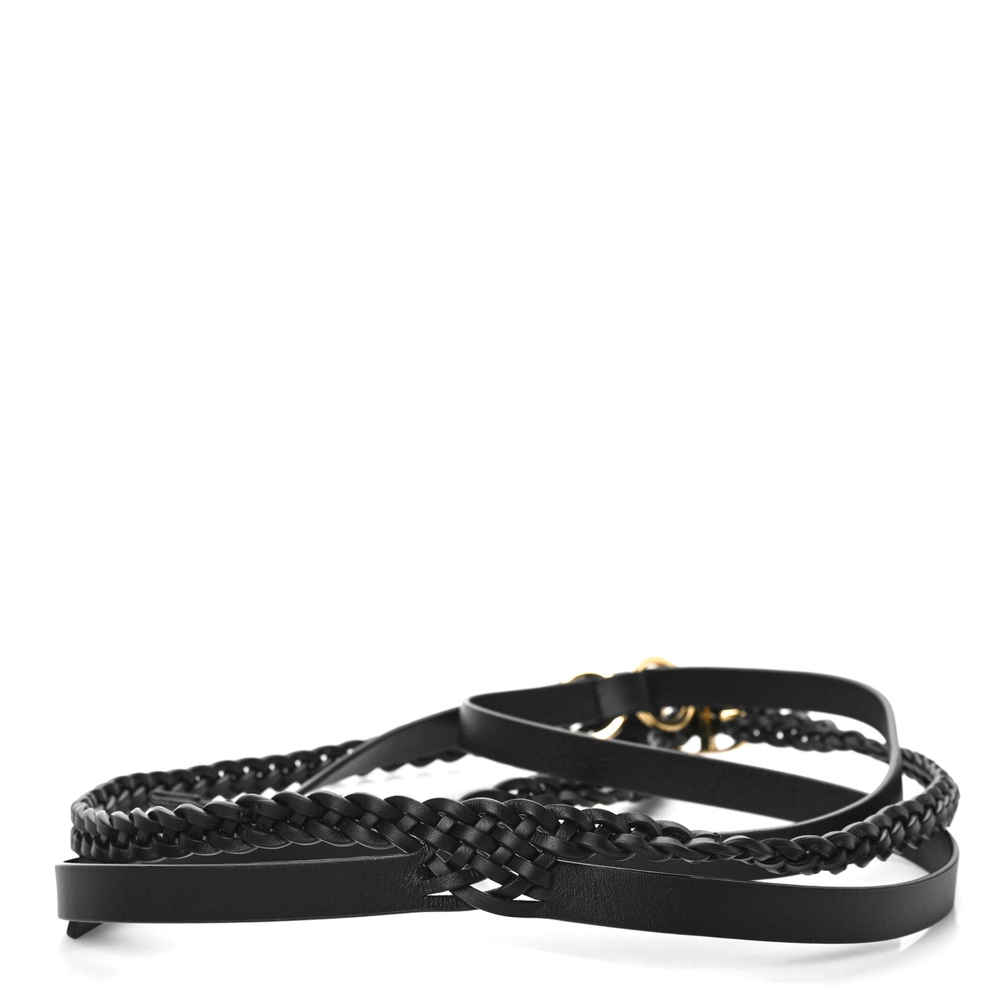 Calfskin DiorDouble Braided Belt 90 Black