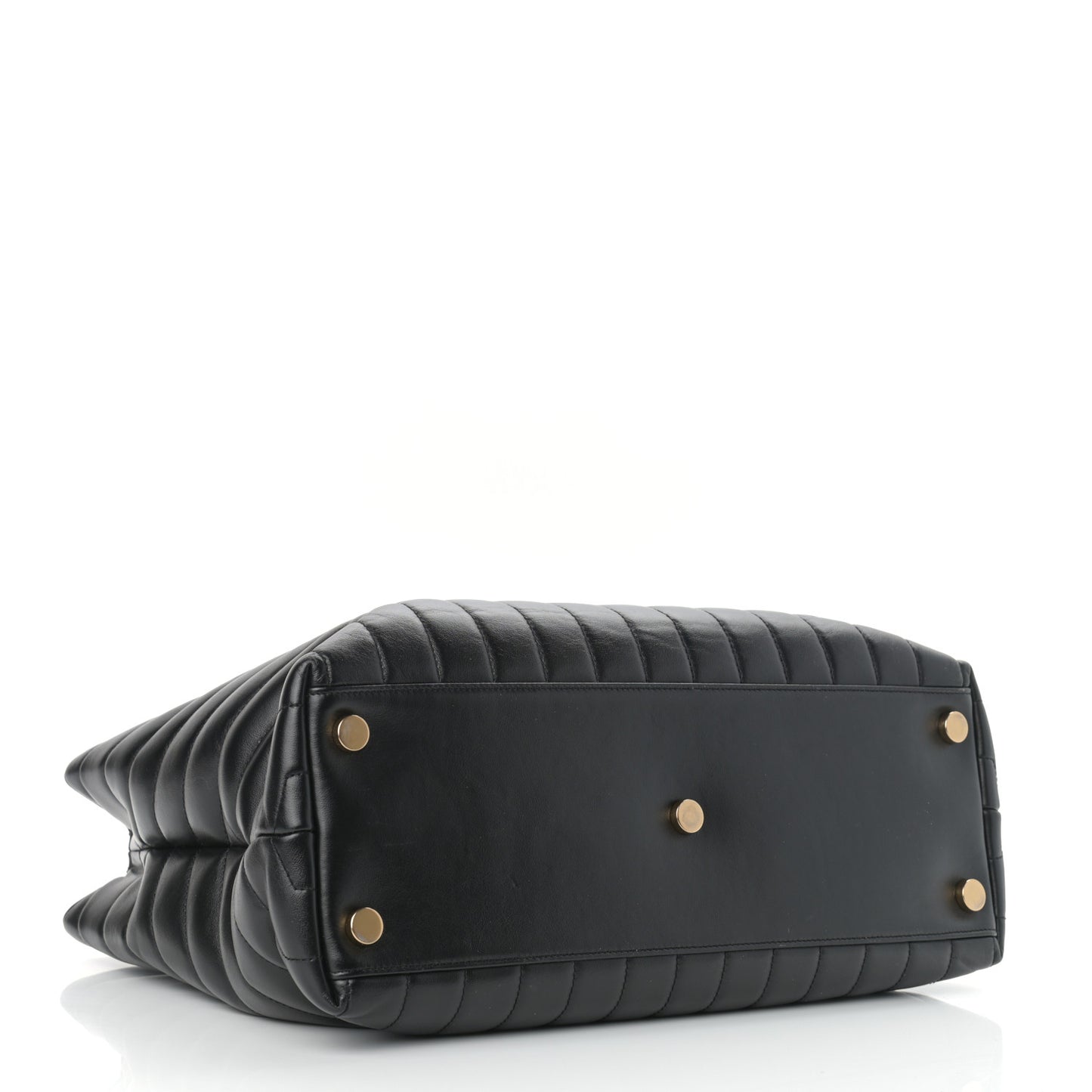 Calfskin Y Quilted Monogram Large Loulou Shopper Black