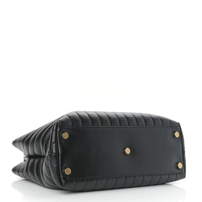 Saint Laurent Calfskin Y Quilted Monogram Large Loulou Shopper Black 4 of 10