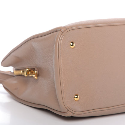 Miu Miu Goatskin Madras Top Handle Tote Cammeo 6 of 13