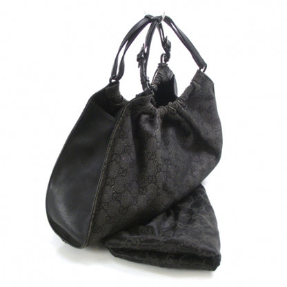 Gucci Denim Monogram Shoulder Bag Black 4 of 13