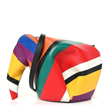 Loewe Calfskin Mini Striped Elephant Crossbody Bag Multicolor 1 of 8