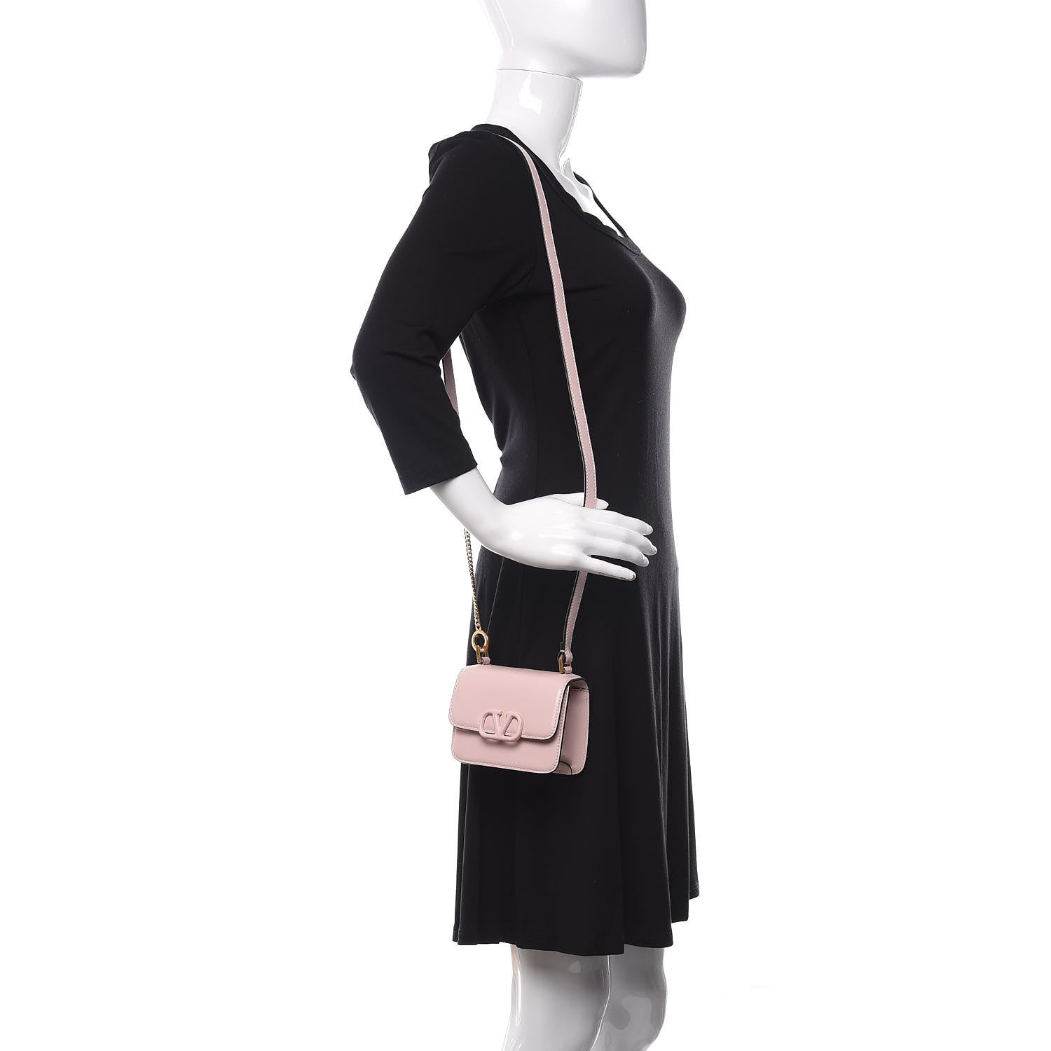 Valentino Garavani Smooth Calfskin Micro VSling Shoulder Bag Rose Quartz 2 of 9