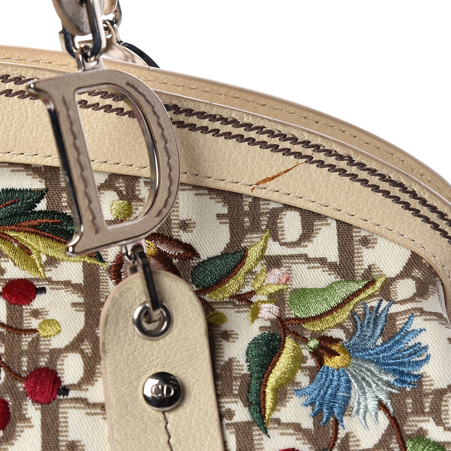 Christian Dior Monogram Vintage Flowers Bowler Beige 12 of 17
