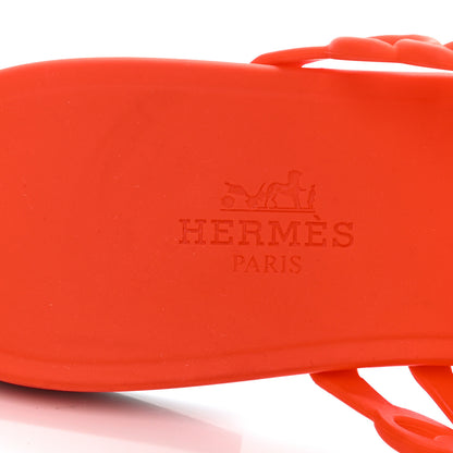 Hermes Rubber Chaine d'Ancre Nude Sandals 38 Pavot 7 of 11