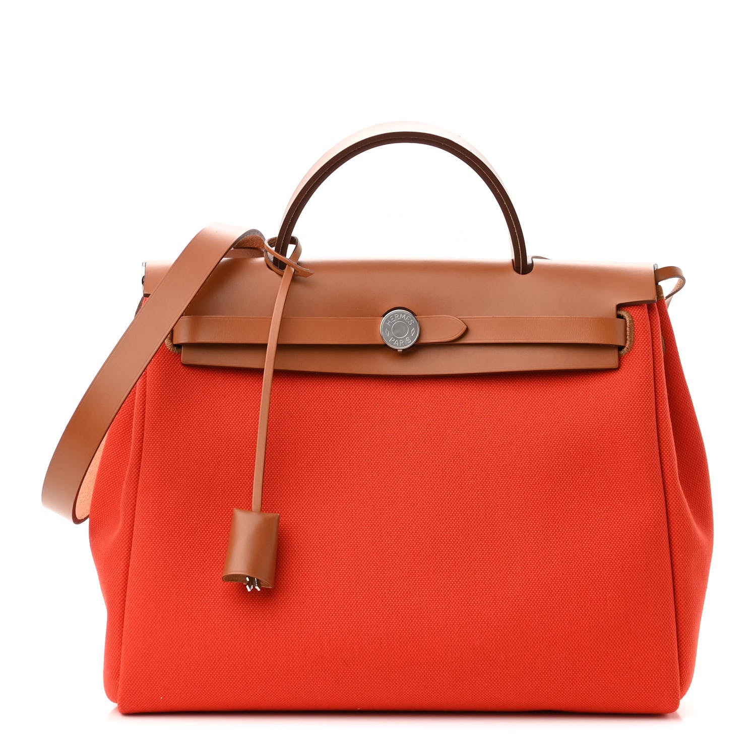 Hermes Vache Hunter Toile Herbag Zip 31 PM Capucine Fauve 3 of 12