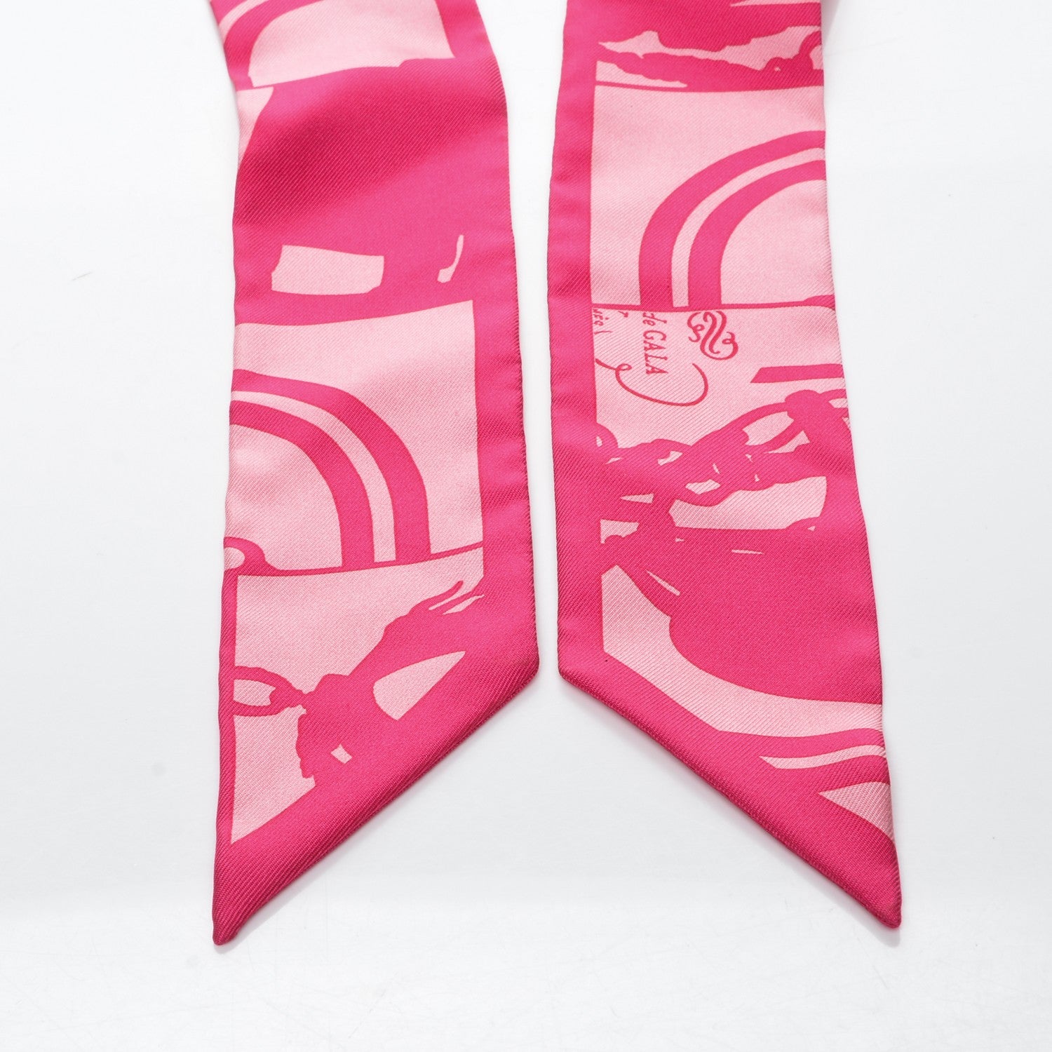 Hermes Silk Brides de Gala En Desordre Twilly Fuchsia Rose Buvard 5 of 5