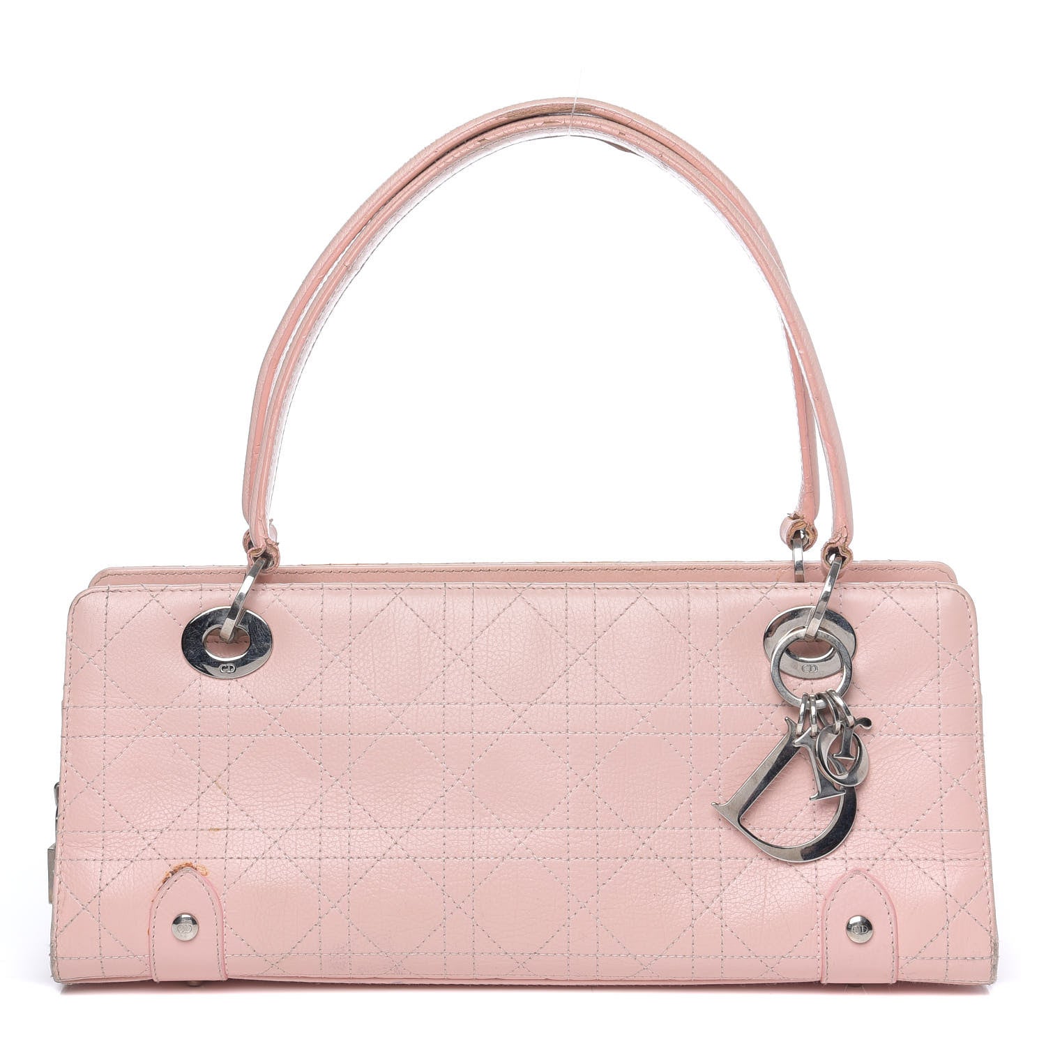 Christian Dior Calfskin Cannage Stitched East West Lady Dior Rose Clair 1 of 21