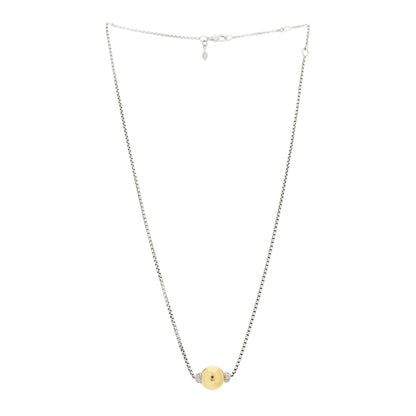 David Yurman Sterling Silver 18K Yellow Gold Diamond 10mm Solari Pendant Necklace 3 of 5