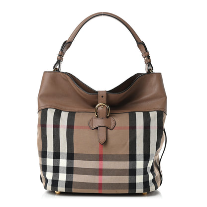 Burberry Grainy Calfskin House Check Medium Sycamore Dark Sand 1 of 12