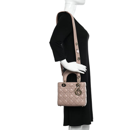 Christian Dior Lambskin Cannage Small Lucky Badges My Lady Dior Taupe 2 of 11