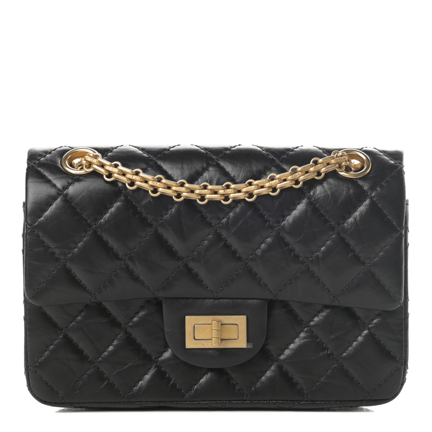 Chanel Aged Calfskin Quilted 2.55 Reissue Mini Flap Black 1 of 11