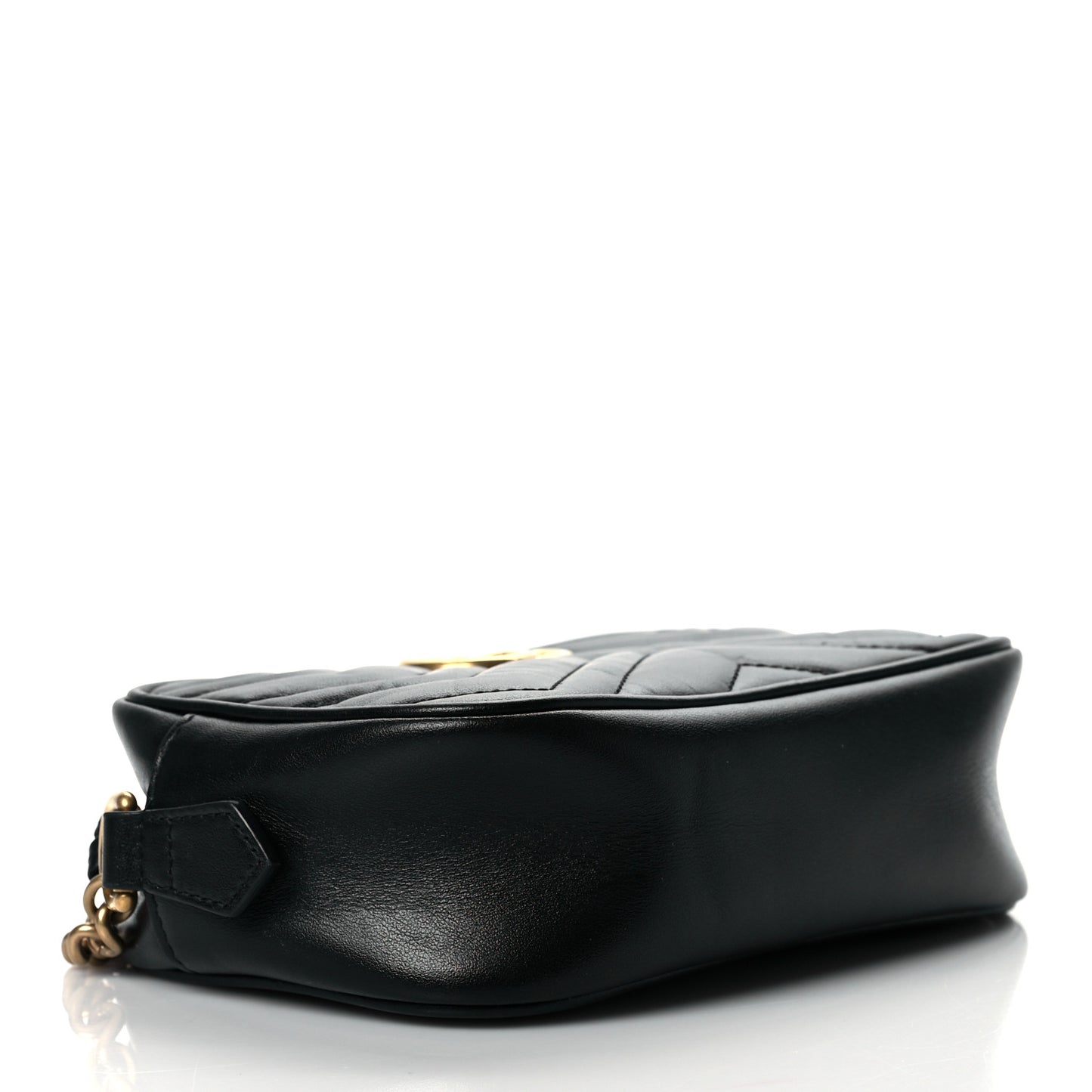 Calfskin Matelasse Mini GG Marmont Chain Shoulder Bag Black