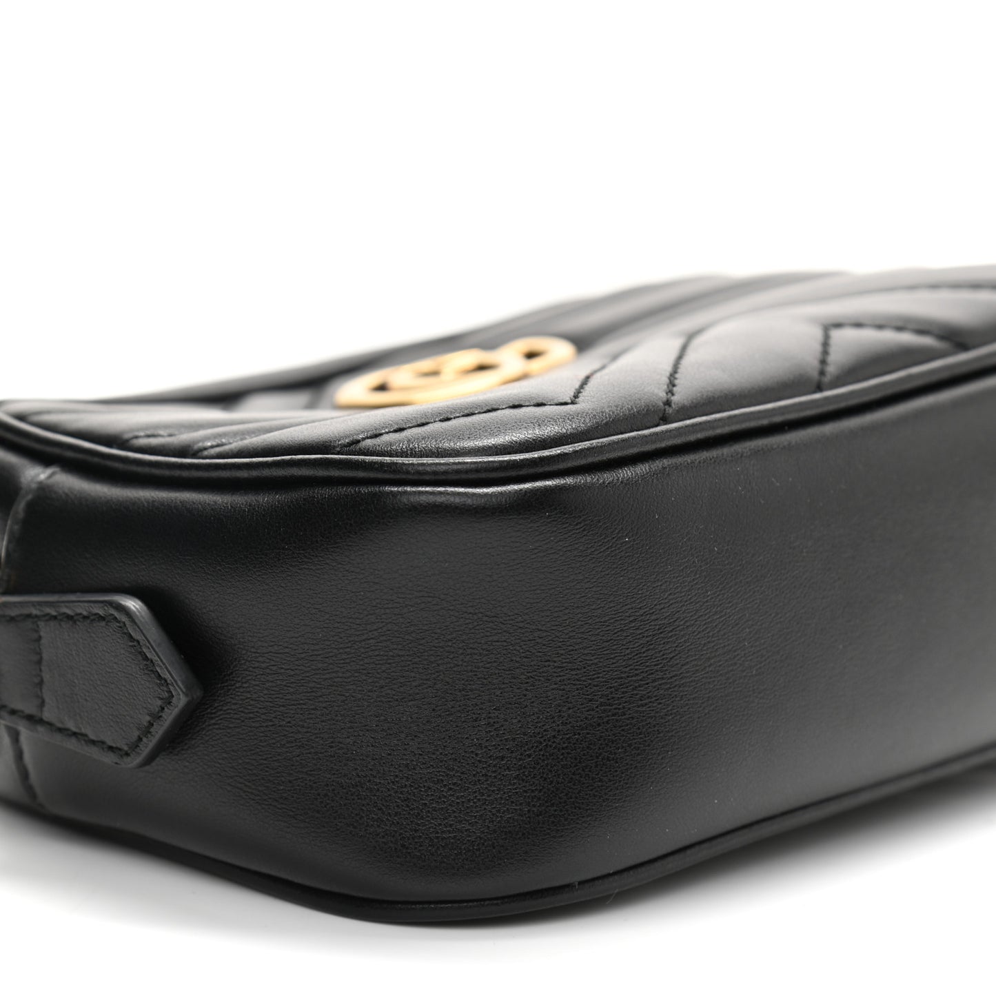 Calfskin Matelasse Mini GG Marmont Chain Shoulder Bag Black
