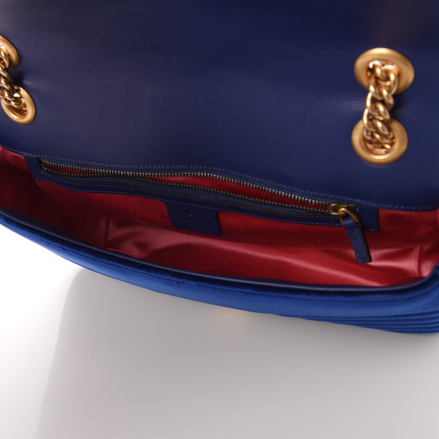 Velvet Matelasse Medium GG Marmont Shoulder Bag Cobalt Blue
