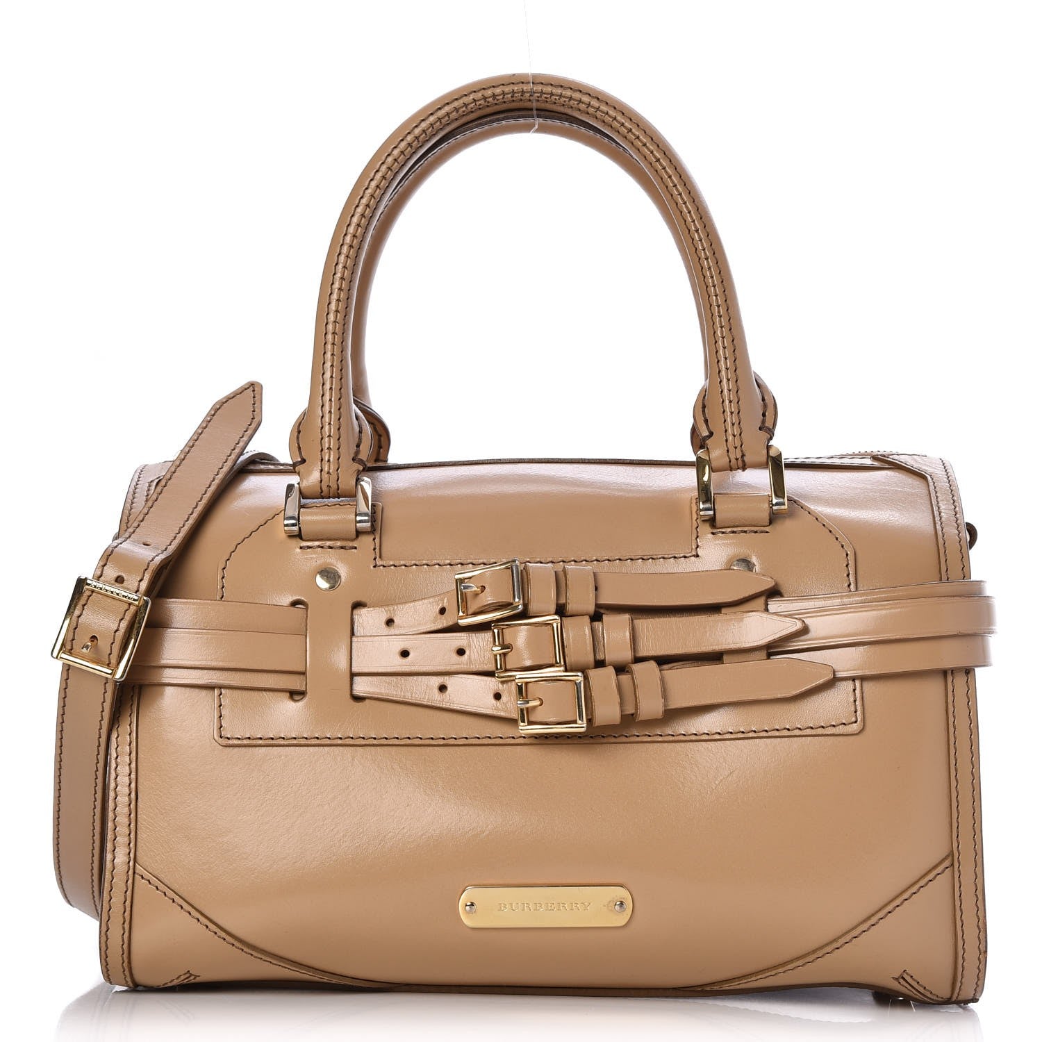 Burberry Polished Bridle Calfskin Medium Chester Bowling Bag Trench 1 of 16