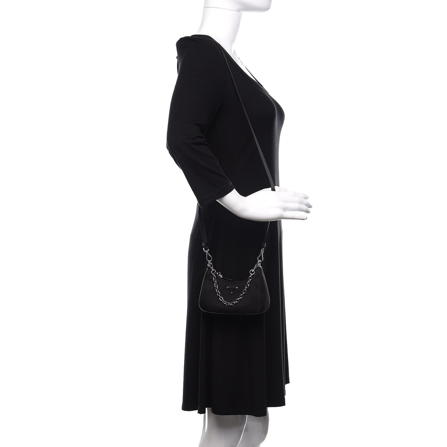 Tessuto Nylon Mini Re-Edition 2000 Shoulder Bag Black