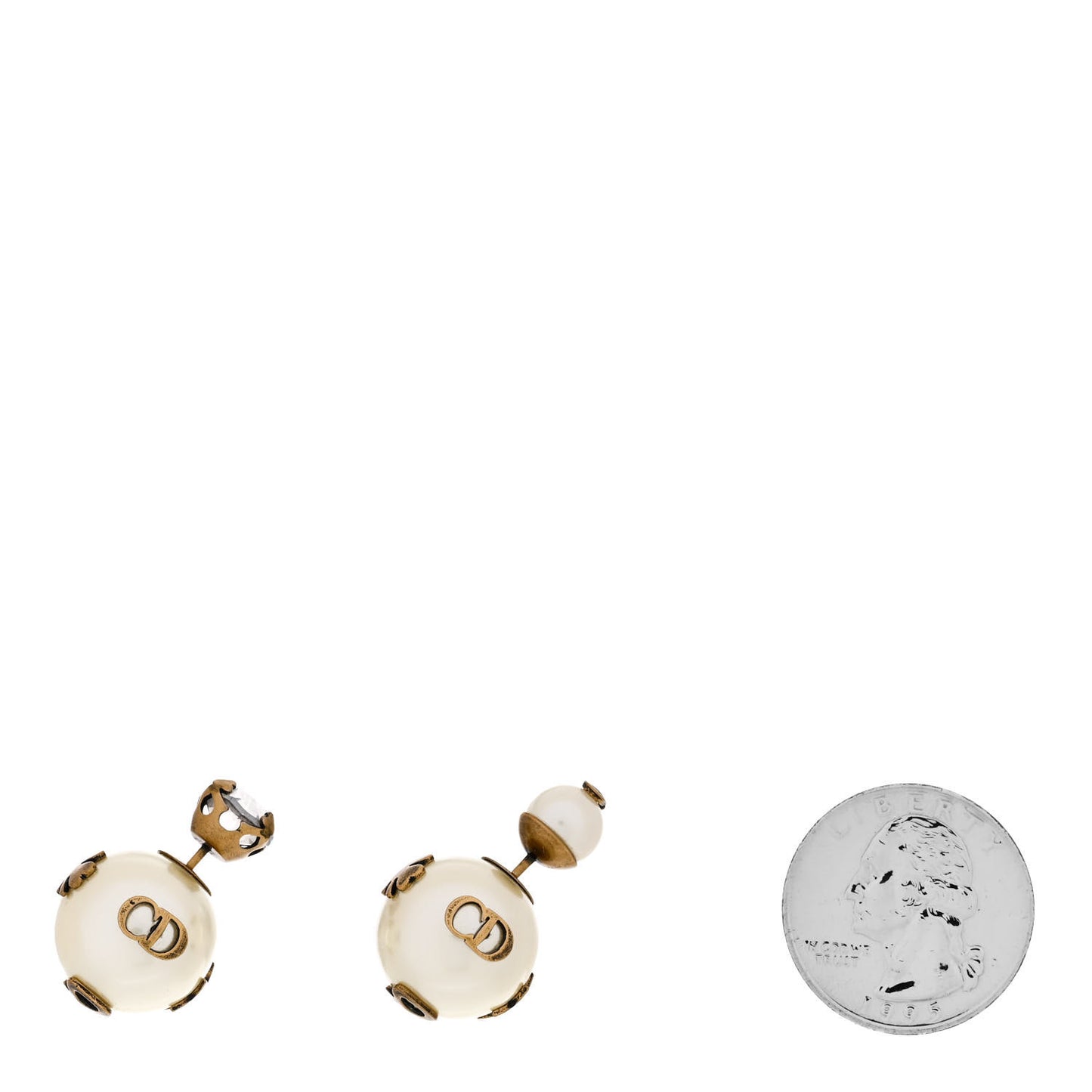 Pearl Crystal Tribales Bee Earrings Gold