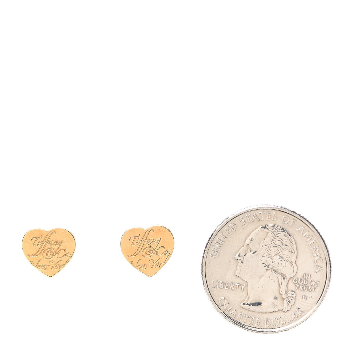 Tiffany 18K Yellow Gold Notes Heart Earrings 2 of 4