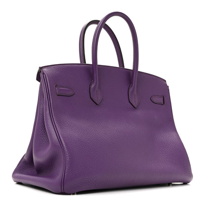 Hermes Taurillon Clemence Birkin 35 Ultraviolet 6 of 40
