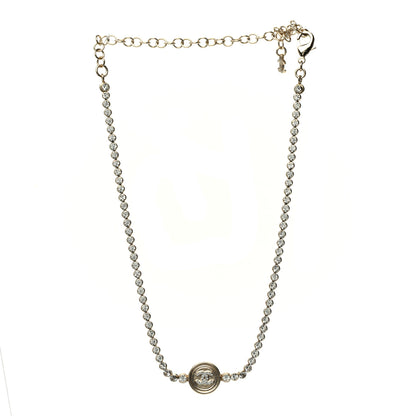 Chanel Crystal CC Chain Short Necklace Gold 3 of 6