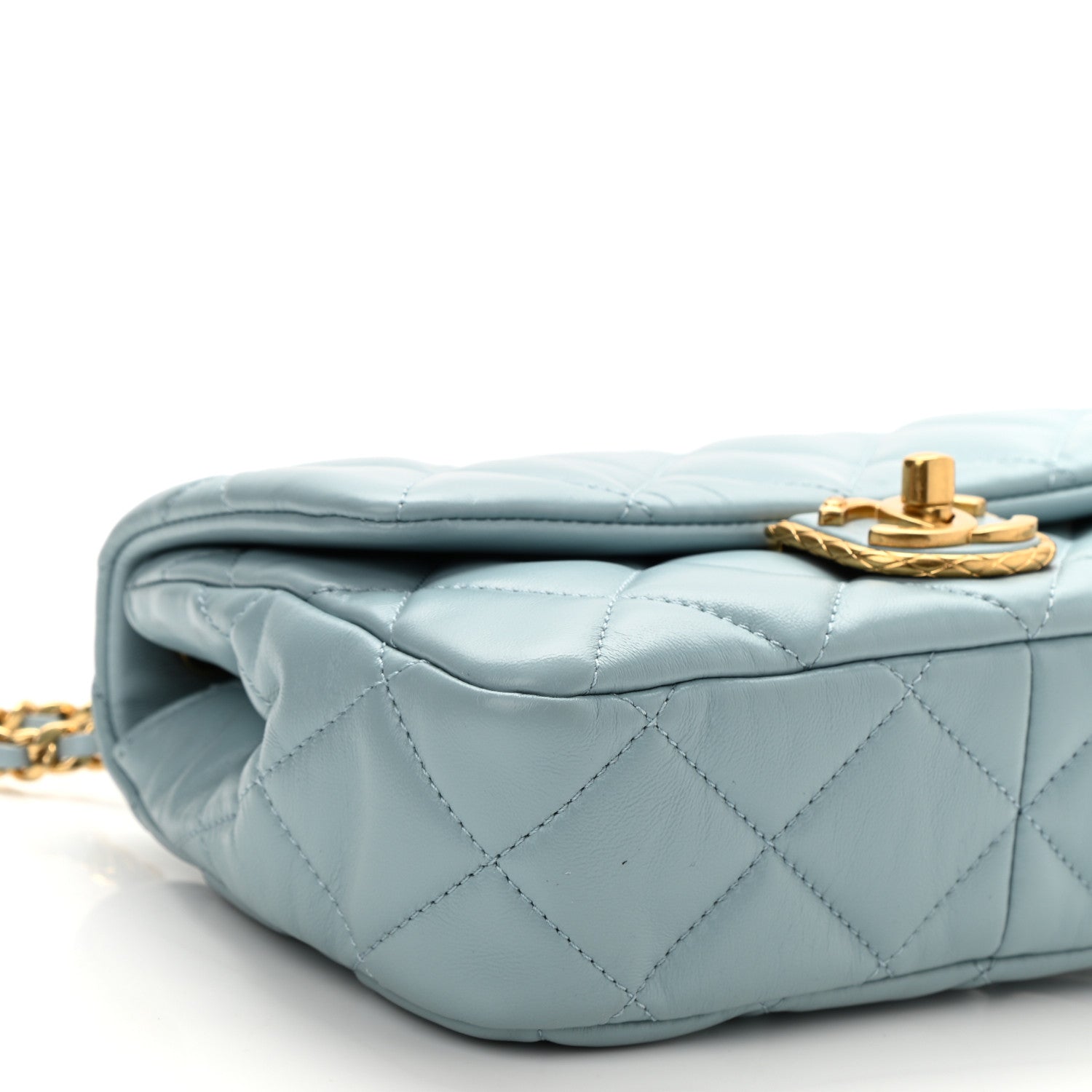 Chanel Lambskin Quilted Mini Flap Light Blue 9 of 10
