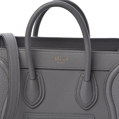 Celine Drummed Calfskin Nano Luggage Kohl 10 of 10