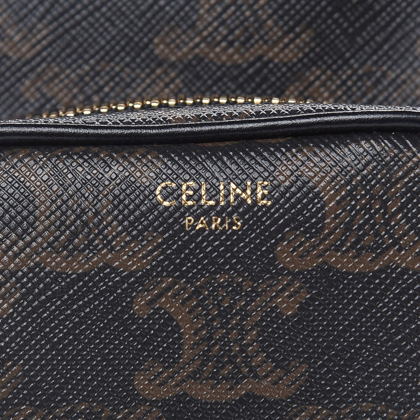 Triomphe Canvas Calfskin Mini Pocket Messenger Bag Black